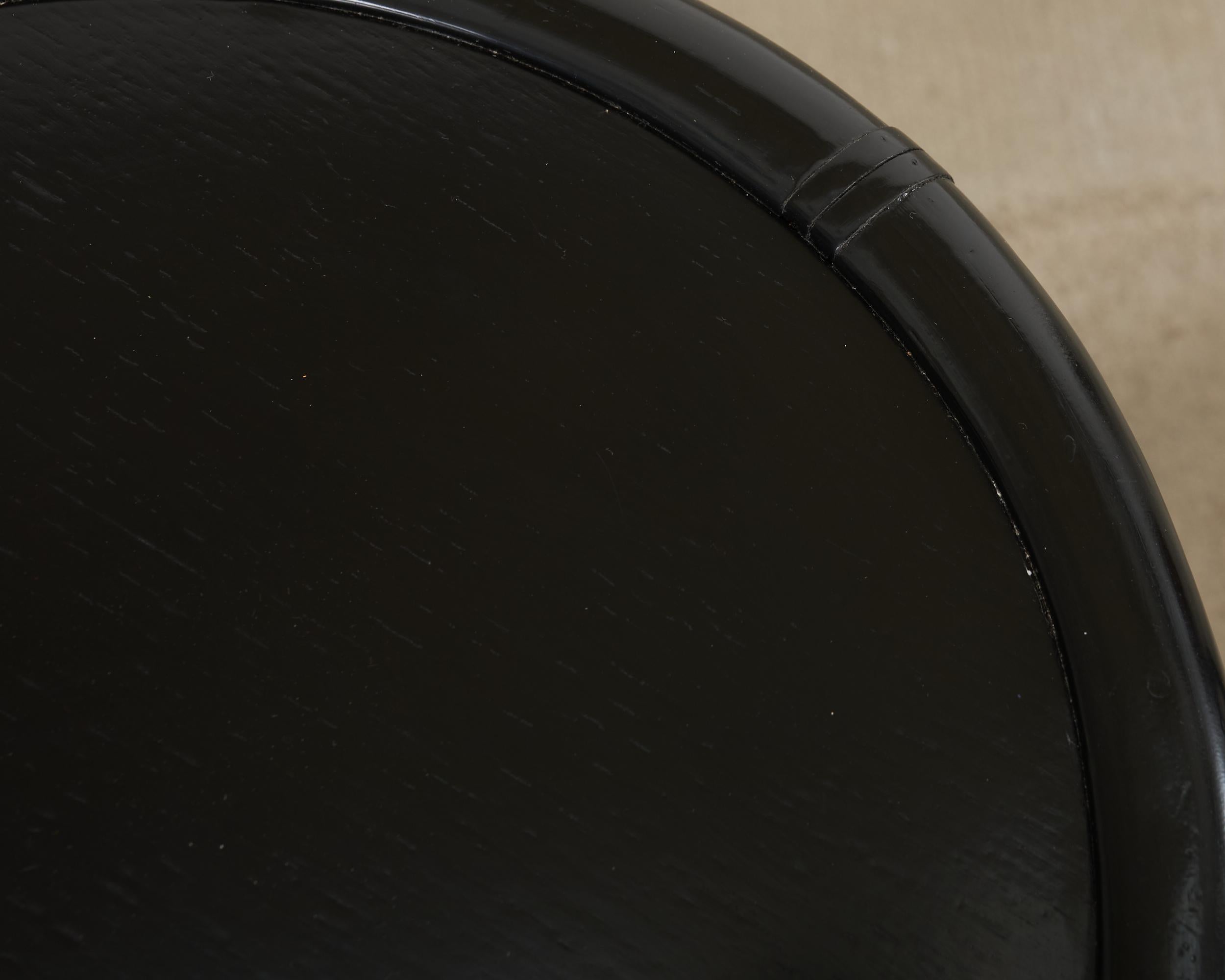 20ième siècle Paire de tables à boire Taborette Drum en rotin laqué McGuire en vente