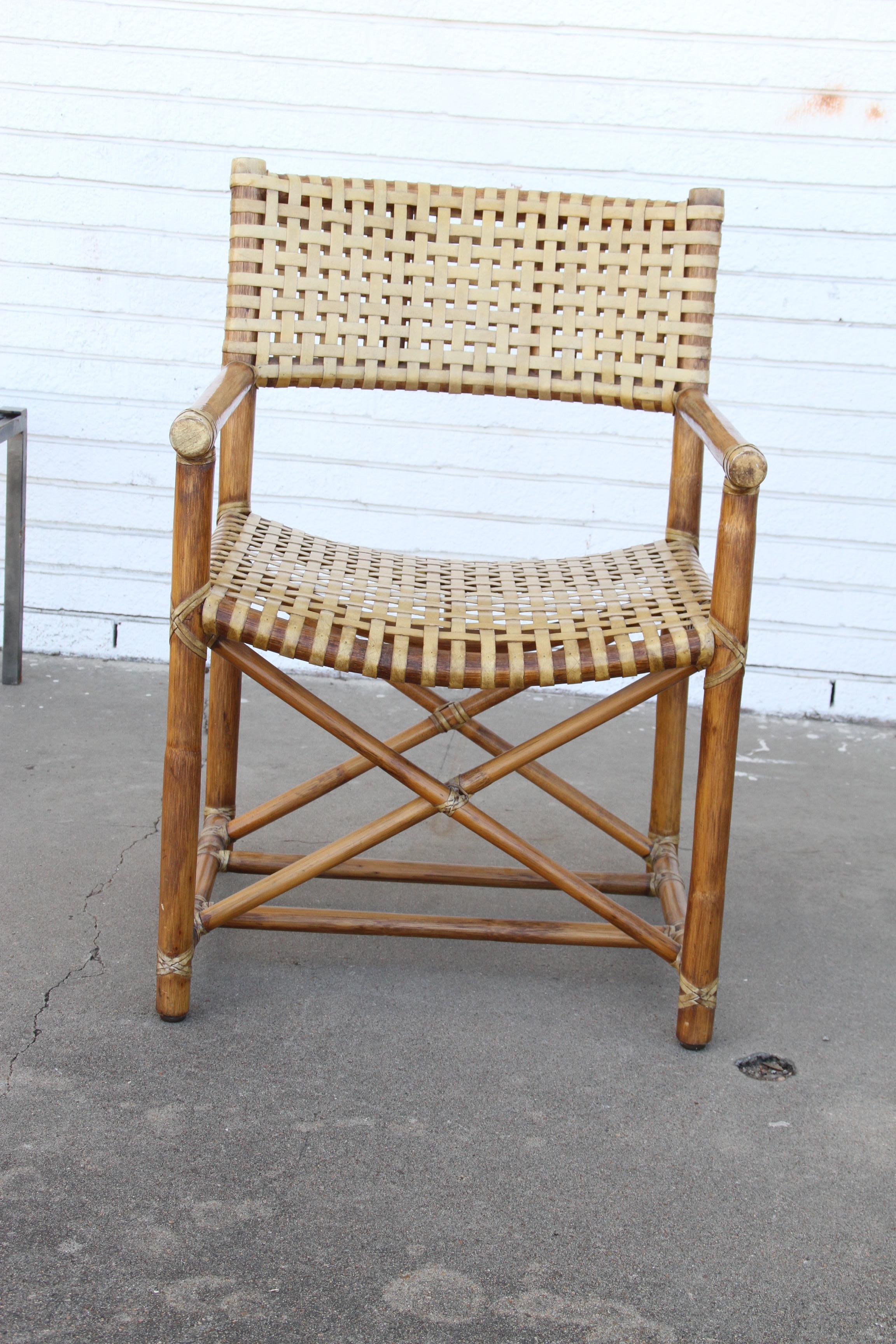 Pair McGuire MCLM45  Rattan Armchairs For Sale 4