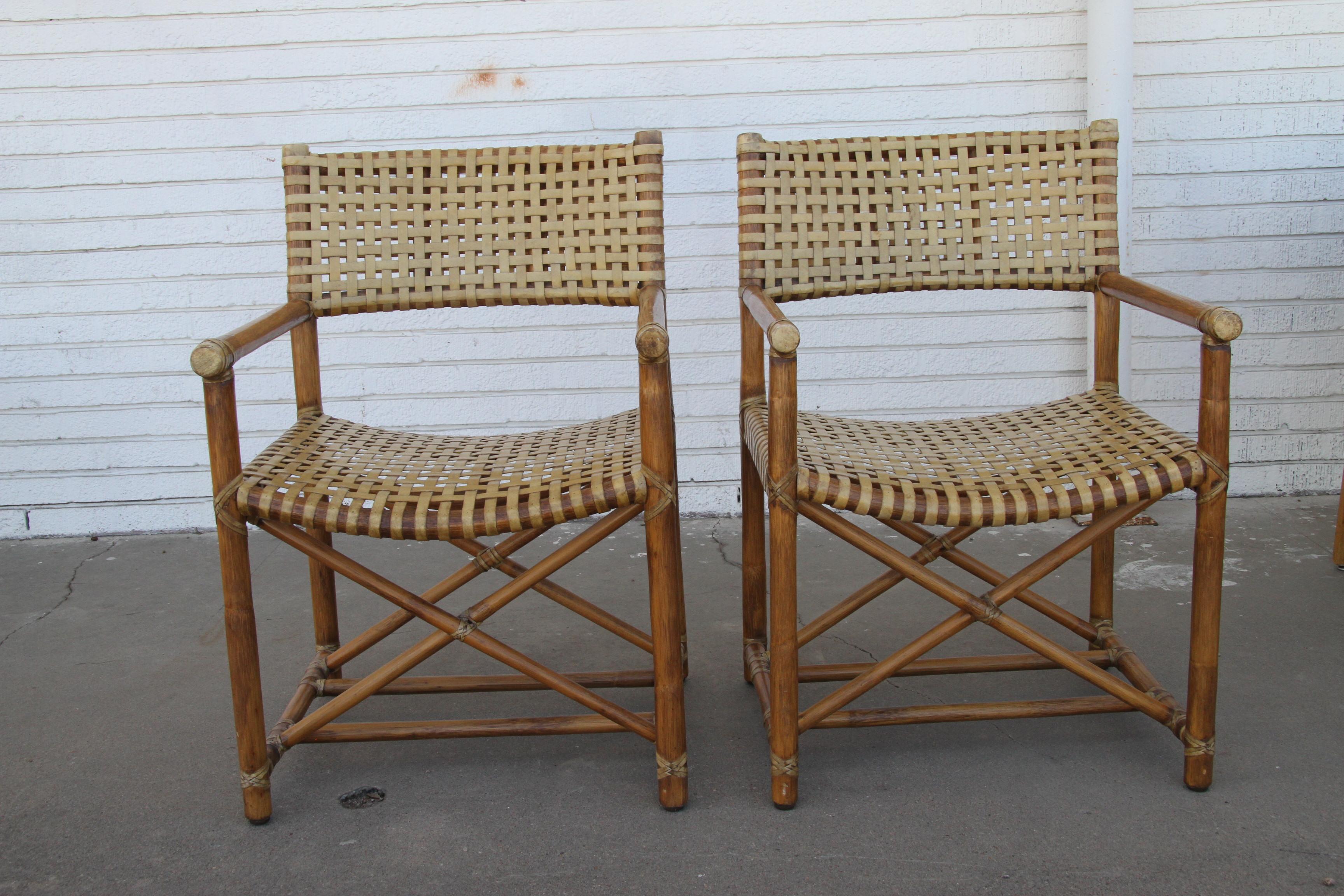 Pair McGuire MCLM45  Rattan Armchairs For Sale 5