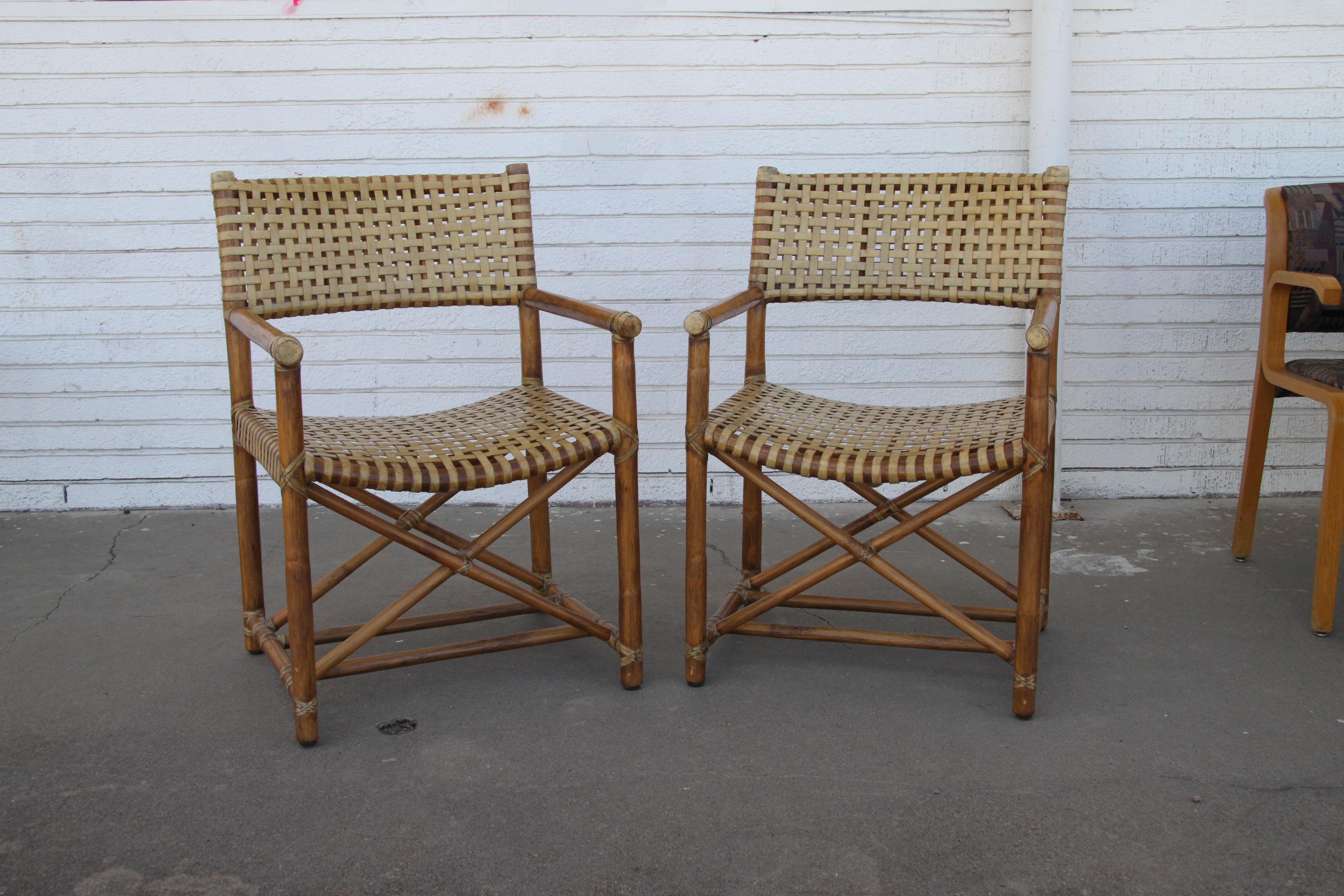 Pair McGuire MCLM45  Rattan Armchairs For Sale 6