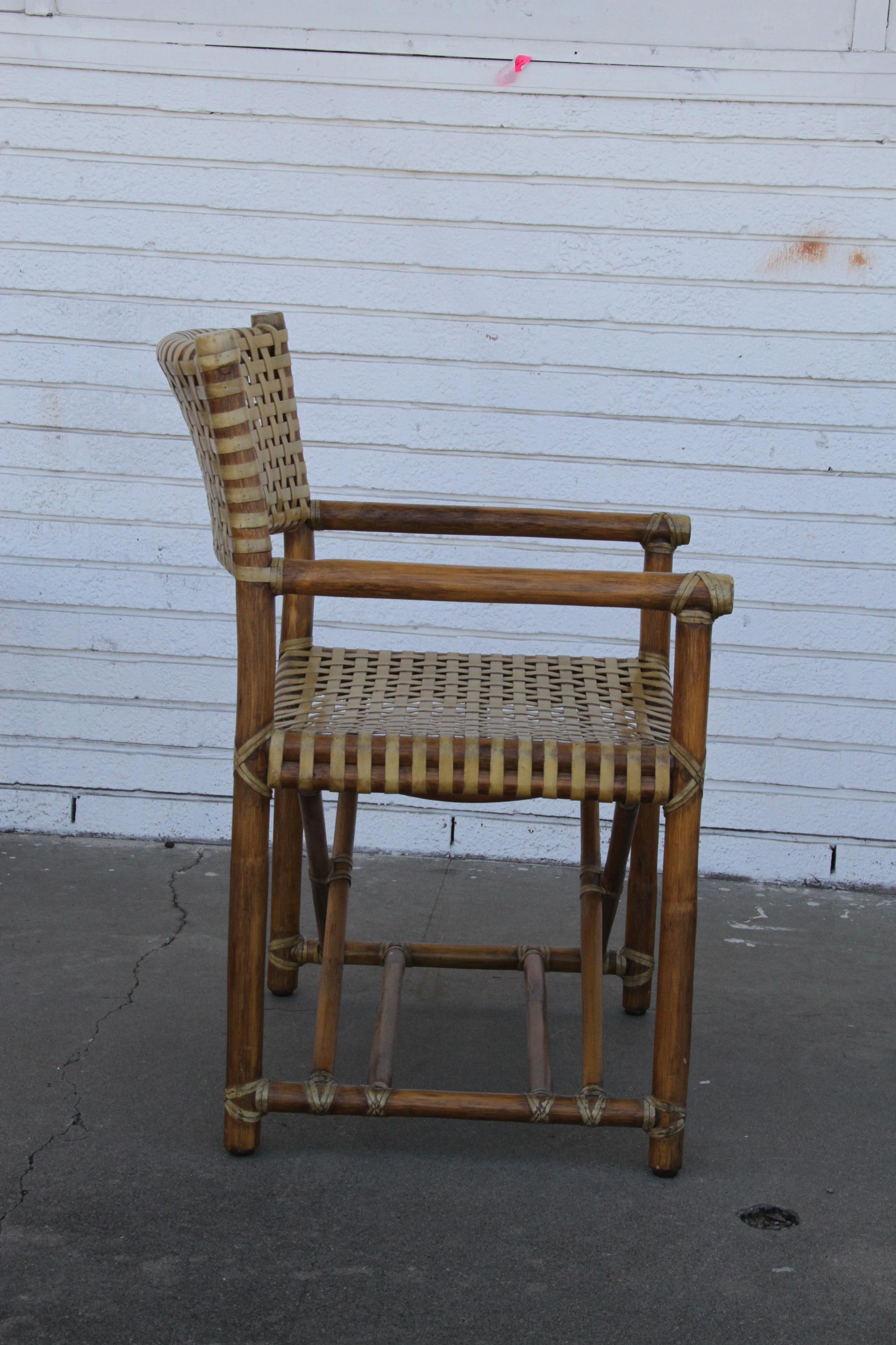 Pair McGuire MCLM45  Rattan Armchairs In Good Condition For Sale In Pasadena, TX