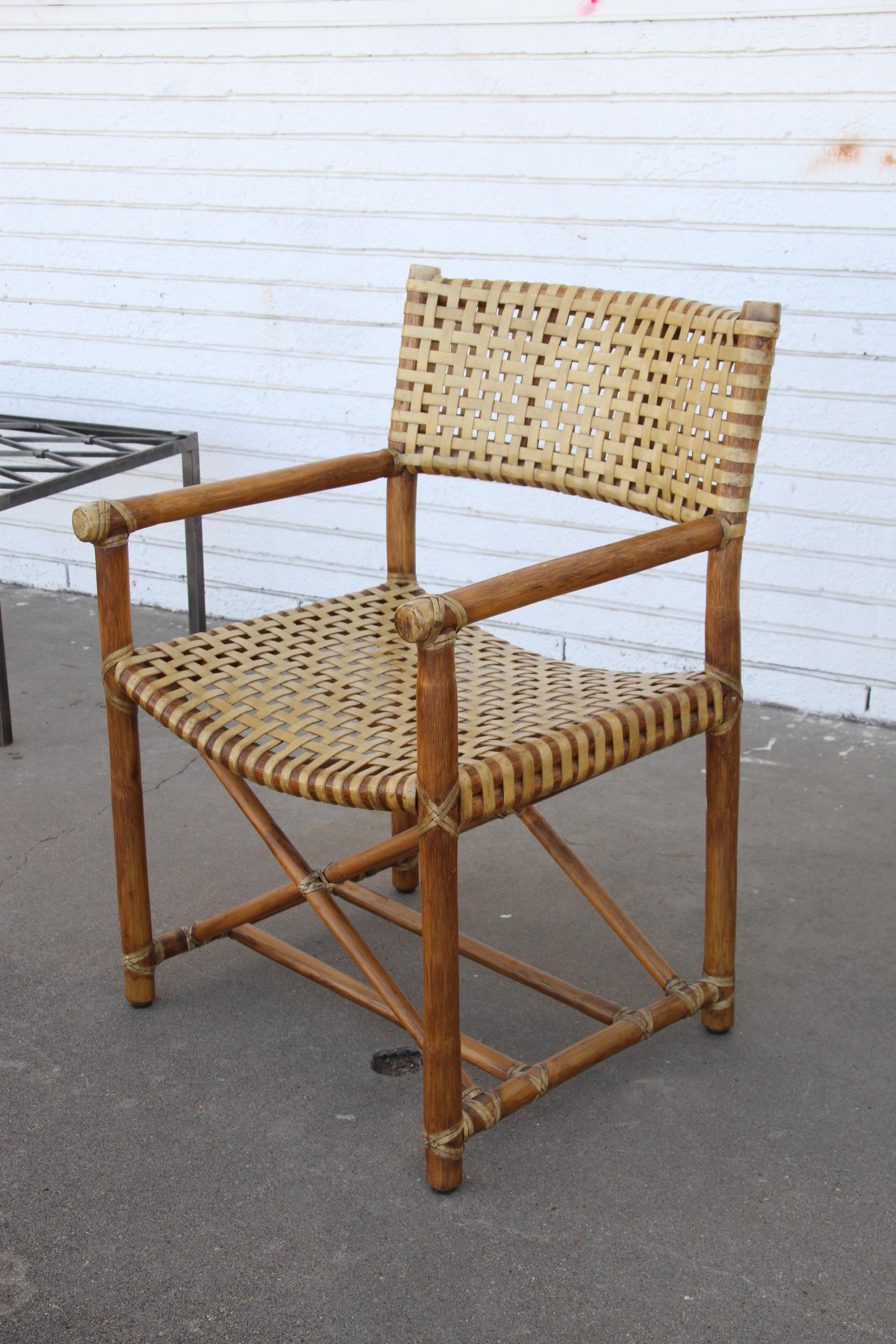 Pair McGuire MCLM45  Rattan Armchairs For Sale 2