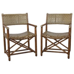 Pair McGuire MCLM45  Rattan Armchairs