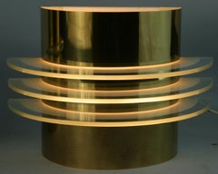 Pair MCM Brass and Glass Saturn Sconces