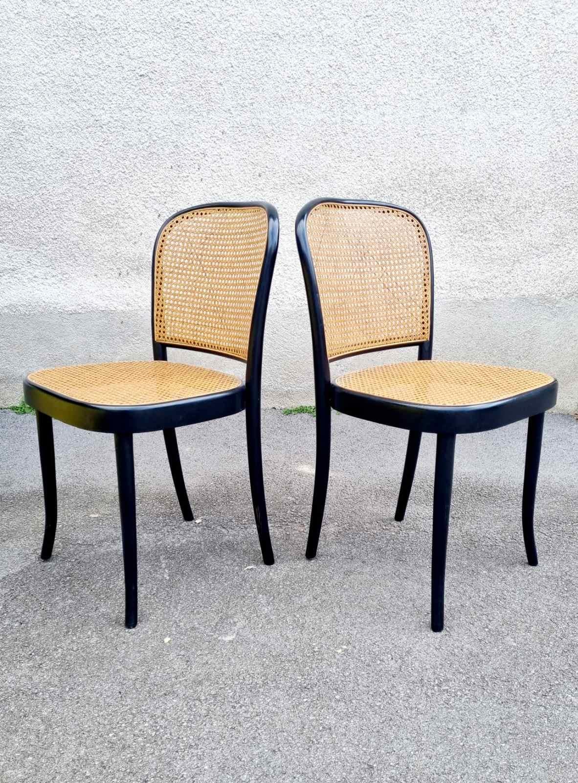 Paire de chaises de salle à manger MCM Prague n°811 conçue par Josef Hoffmann, Drevounia, années 60 en vente 3