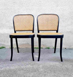 Pair MCM Dining Chairs Prague No.811 Designed by Josef Hoffmann, Drevounia 60s