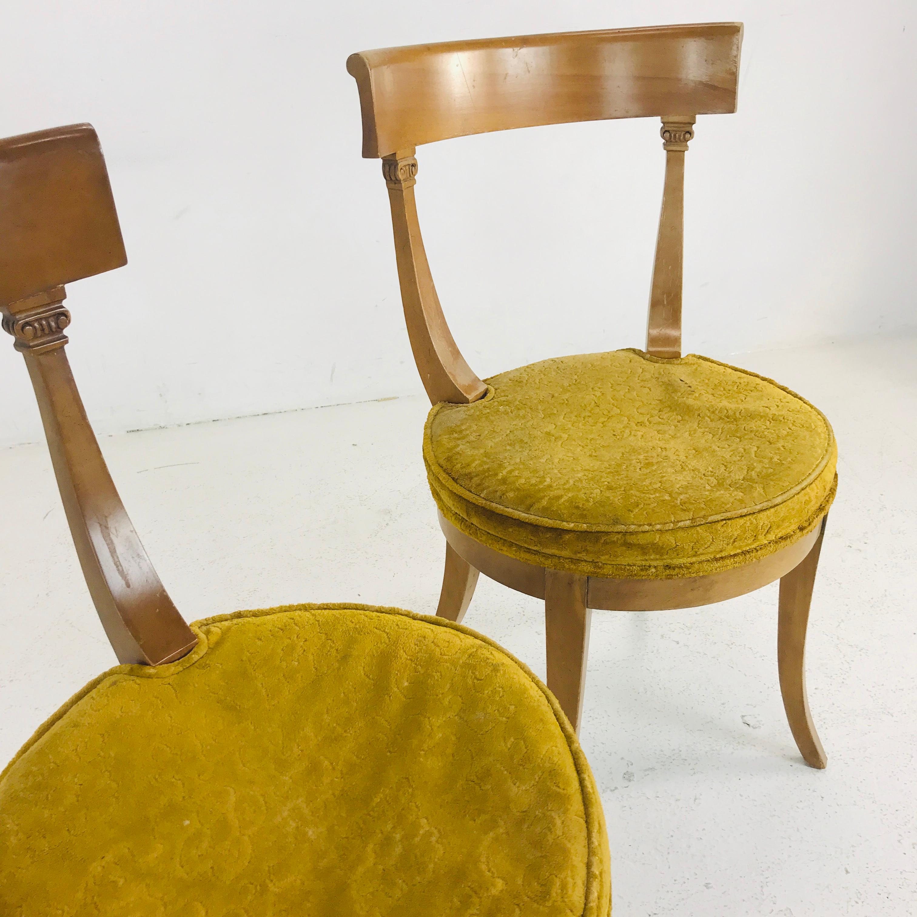 American Pair of MCM Klismos Side Chairs For Sale