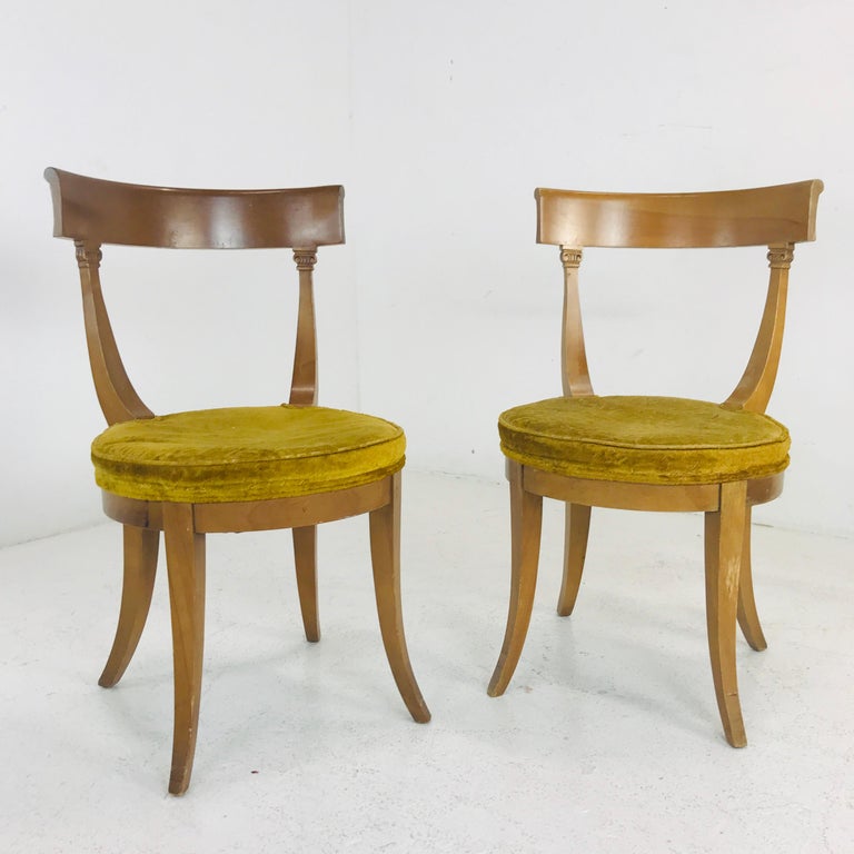 Pair of MCM Klismos Side Chairs For Sale at 1stDibs
