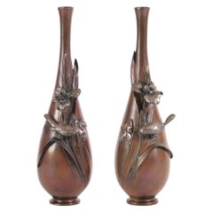 Pair Meiji Period Japanese Silver
Patinated Bronze Iris Vases Signed Yonegutsu Pair Meiji Period Japanese Silver
Patinated Bronze Iris Vases Signed Yonegutsu