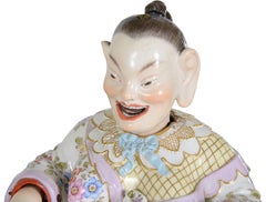 Pair Meissen nodding Pagodas, C19th 17cm high
