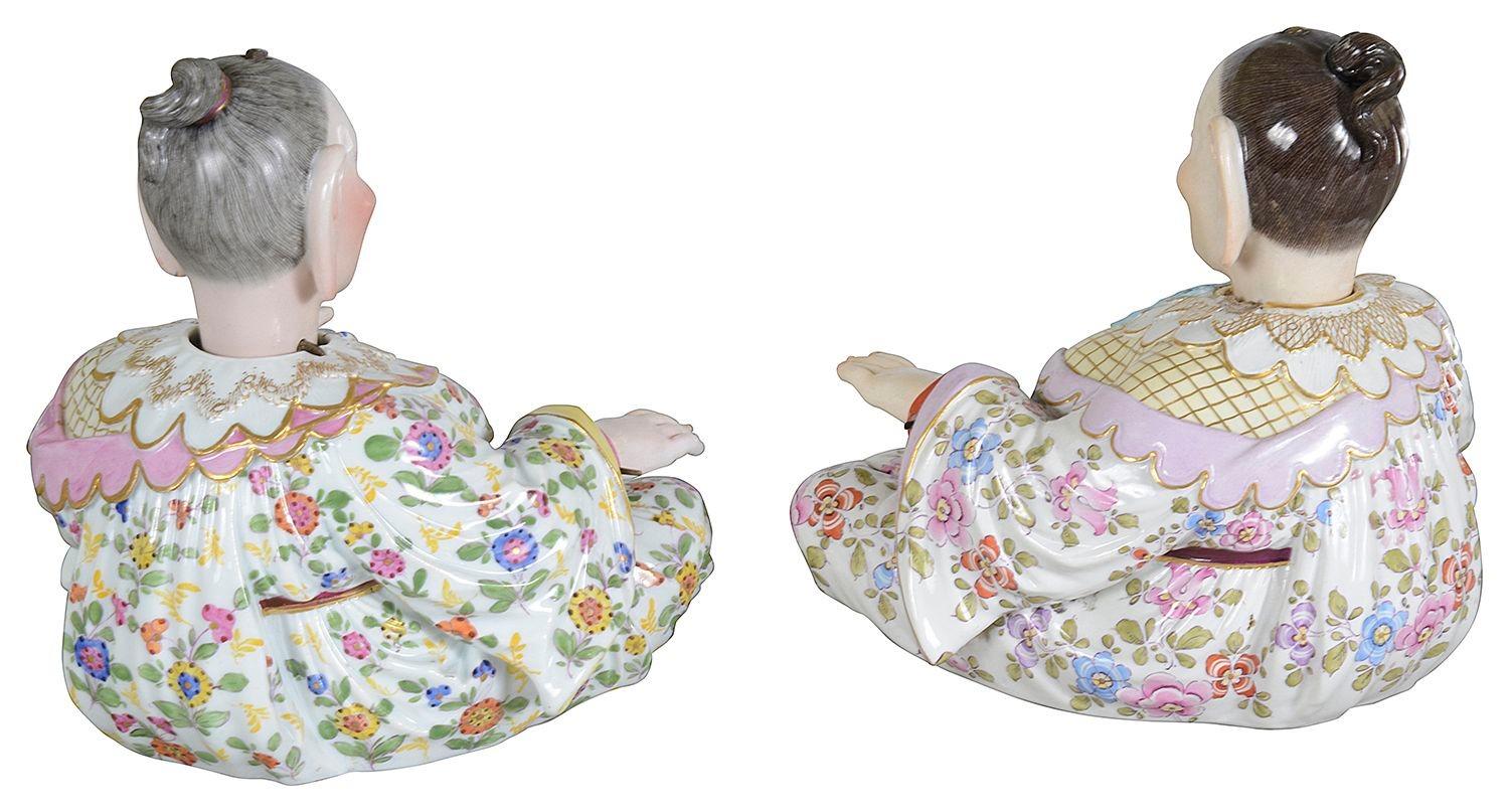 Coppia di pagode annuenti di Meissen, XIX secolo, altezza 17 cm In condizioni buone in vendita a Brighton, Sussex