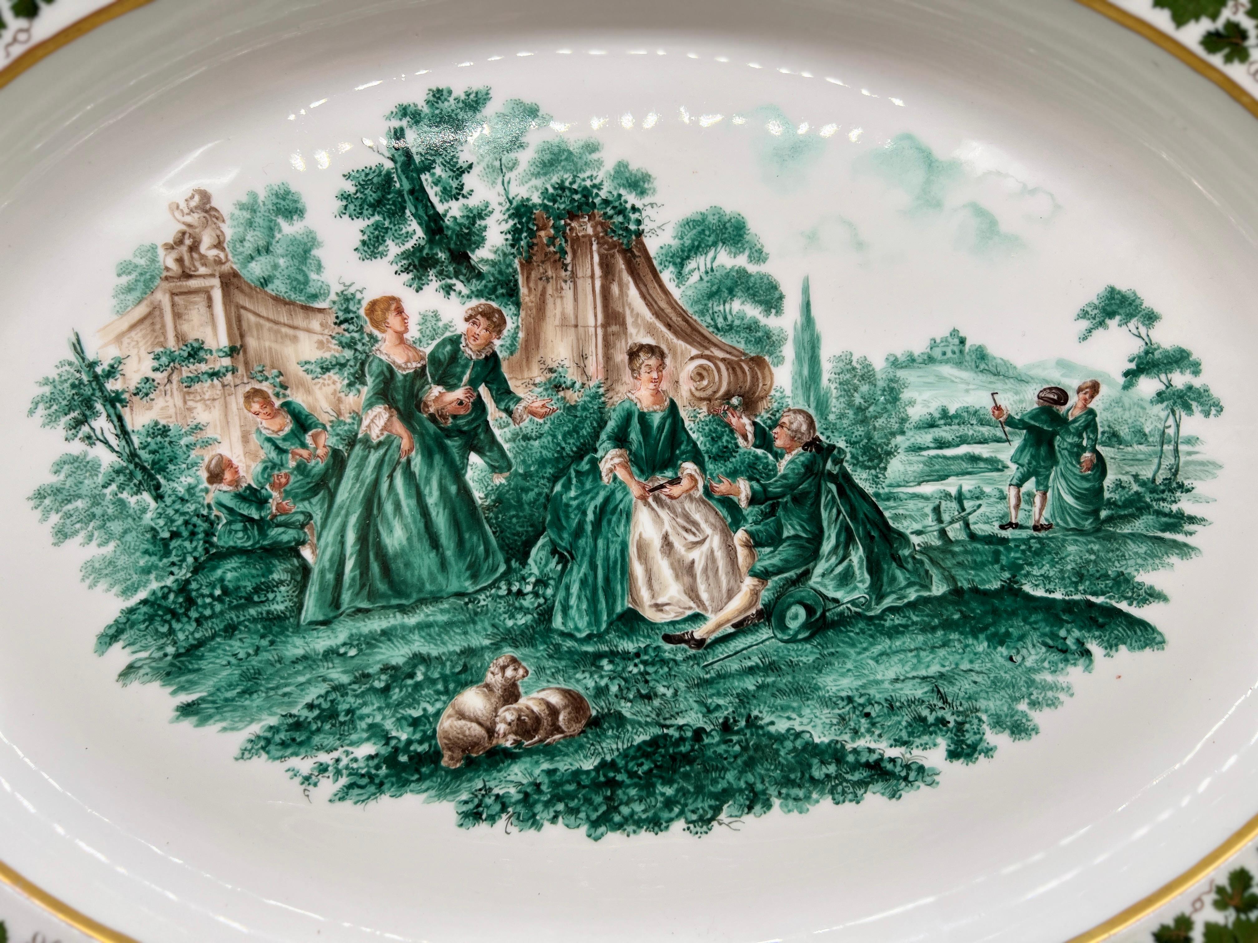 Pareja, Platos de Meissen Porcelana 