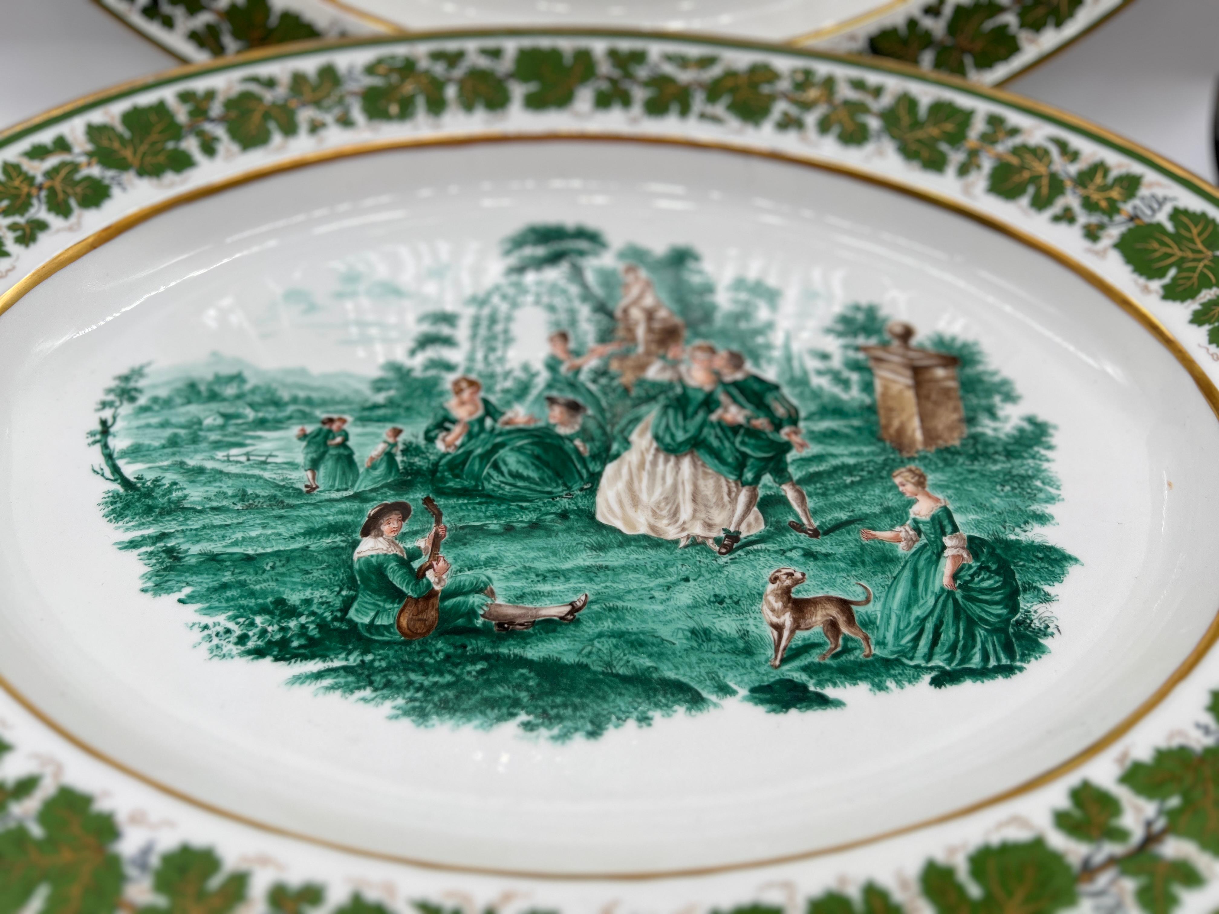 Pareja, Platos de Meissen Porcelana 
