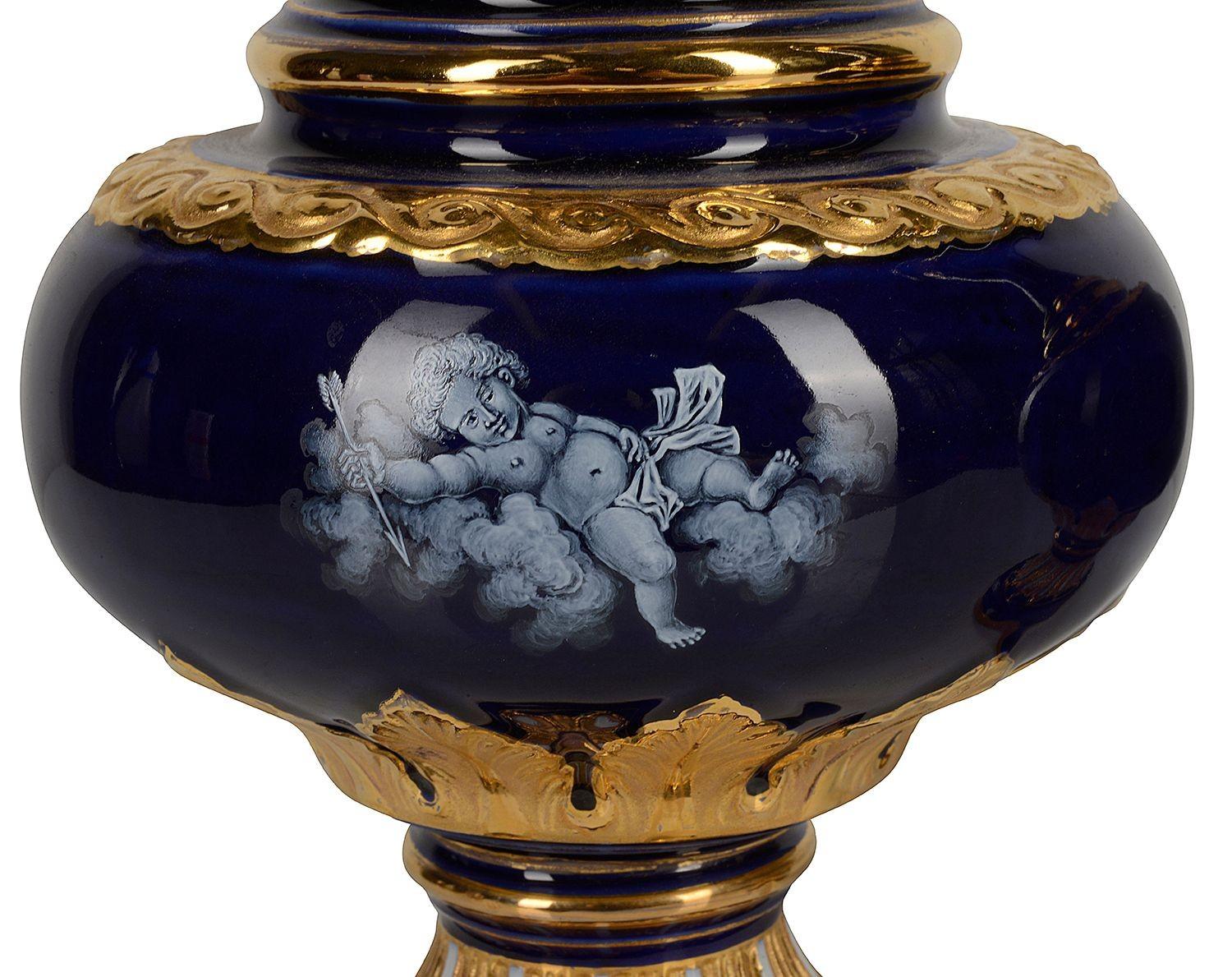 German Pair Meissen Pate Sur Pate Vases, 19th Century For Sale