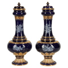 Pair Meissen Pate Sur Pate Vases, 19th Century