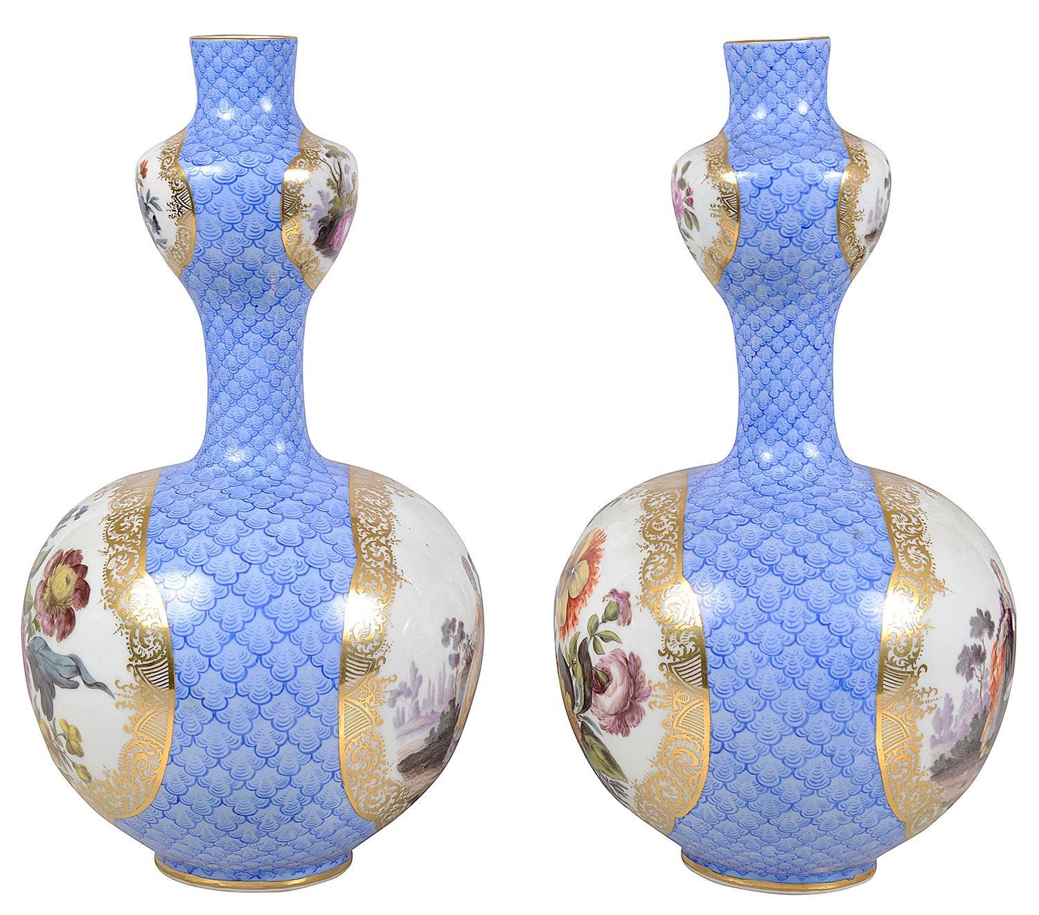 Pareja de jarrones de calabaza de porcelana estilo Meissen, hacia 1890 en venta 3