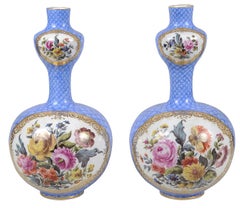 Pair Meissen style porcelain gourd vases, circa 1890