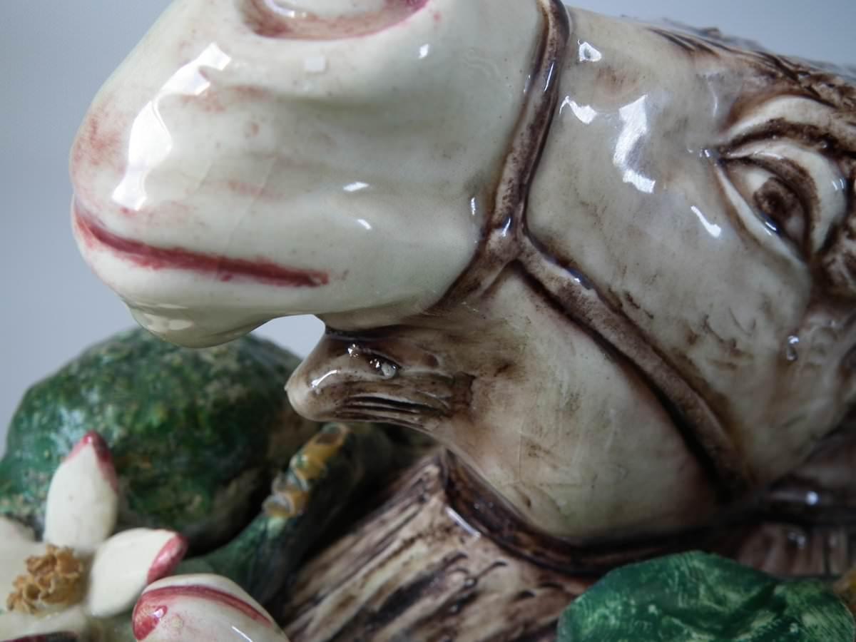 Pair of Menton Majolica Donkey Wall Pockets 6