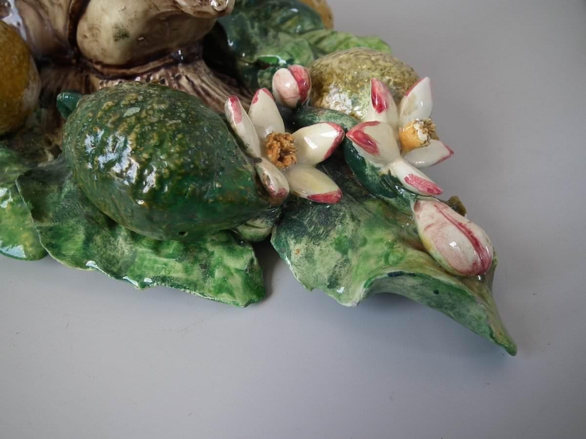 Pair of Menton Majolica Donkey Wall Pockets 1