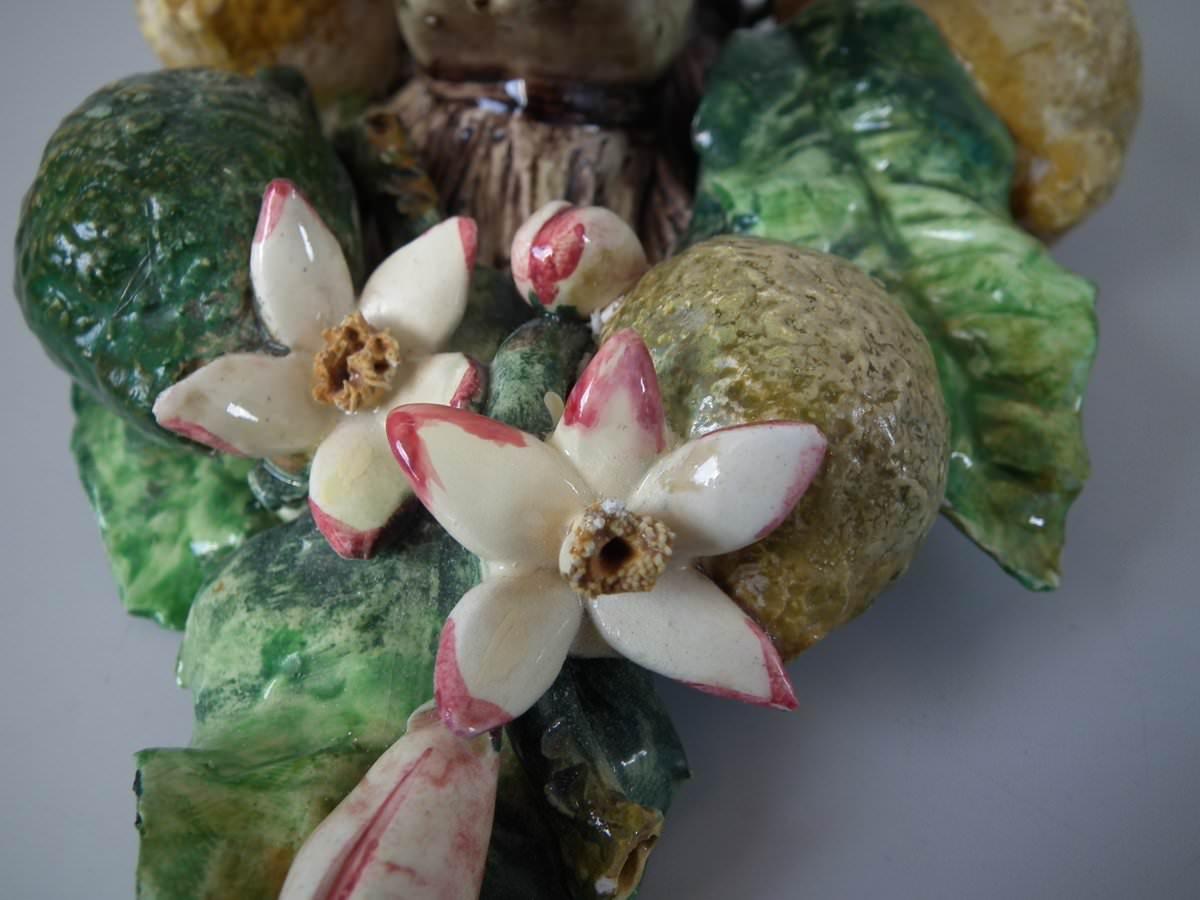 Pair of Menton Majolica Donkey Wall Pockets 2