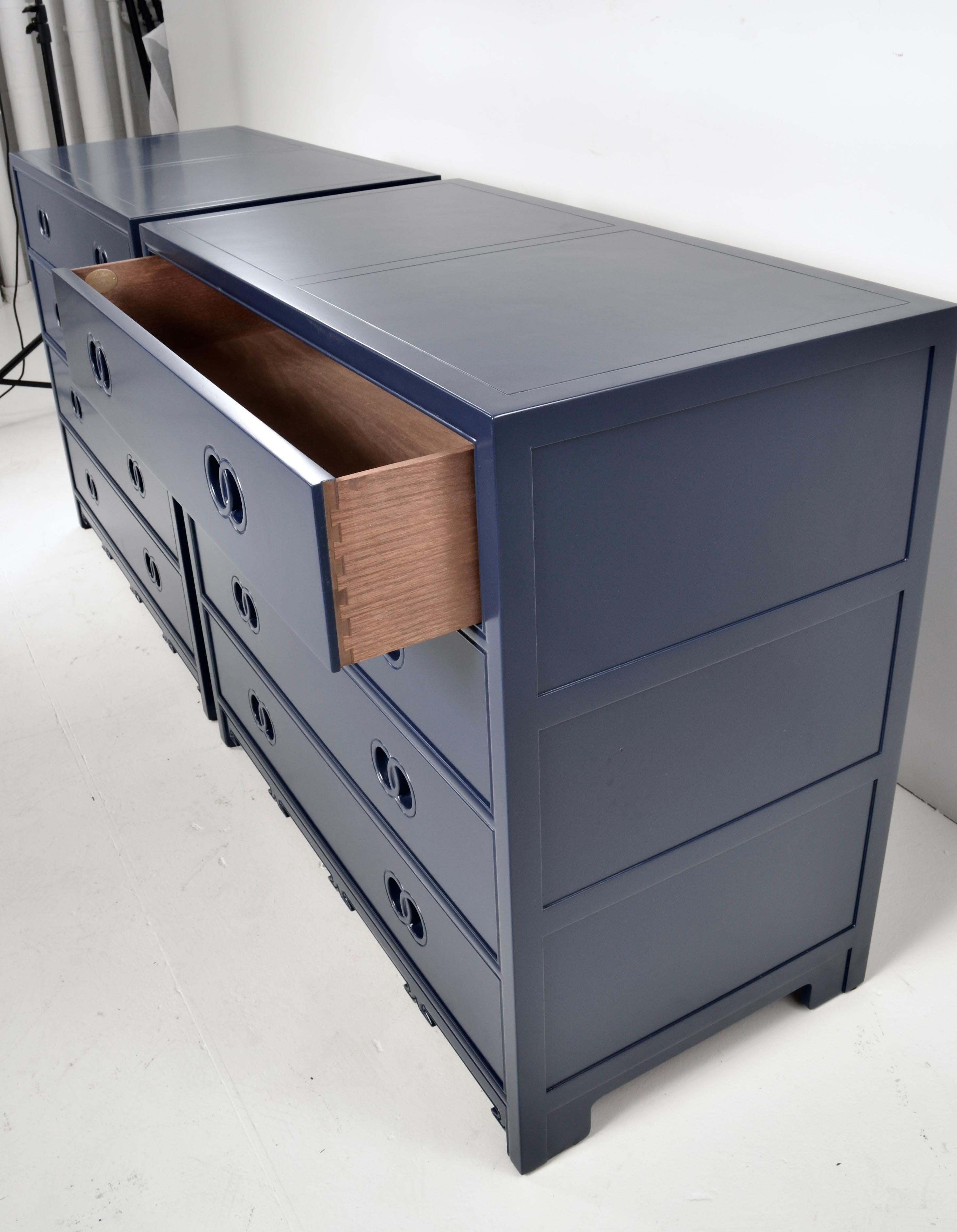 Coppia di cassapanche Michael Taylor for Baker Far East Collection, Stati Uniti, anni '50 ca. In condizioni buone in vendita a Norwalk, CT