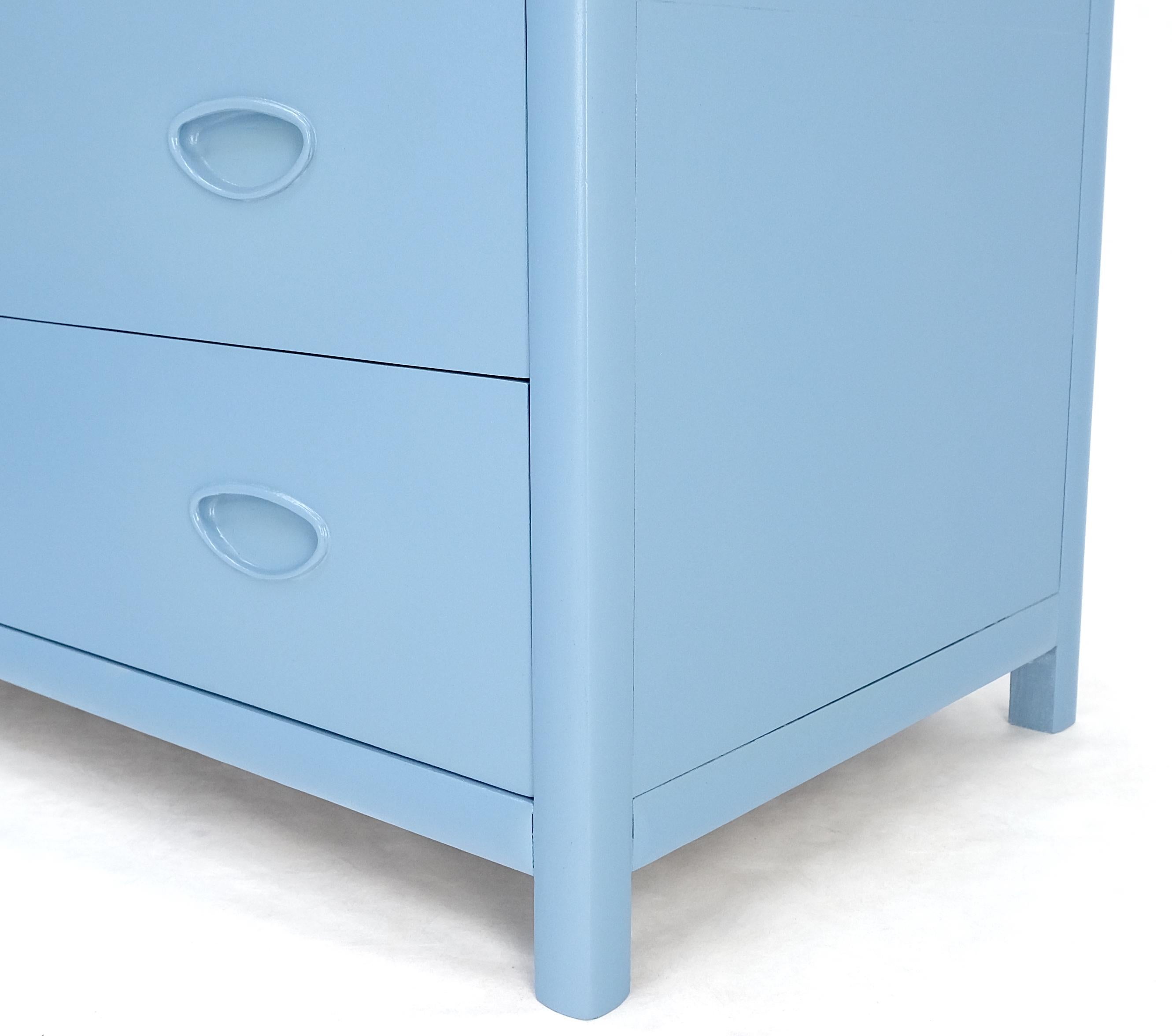 American Pair Michael Taylor For Baker Light Grey Blue 4 Drawer Dressers Bachelor Chests For Sale