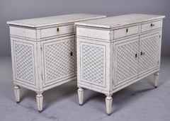 Pair Mid 19th C Italian Bologna Region White Painted Cabinets