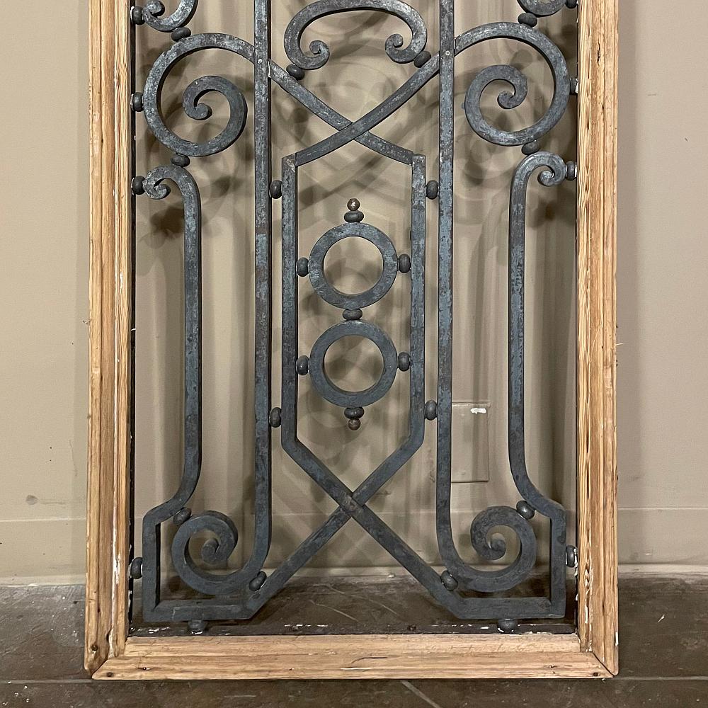 Pair Mid-19th Century French Hand-Forged Wrought Iron Framed Panels For Sale 5