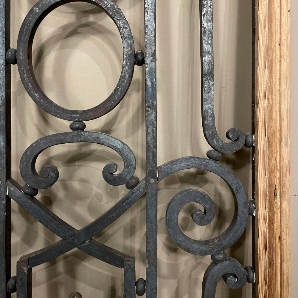 Pair Mid-19th Century French Hand-Forged Wrought Iron Framed Panels For Sale 7