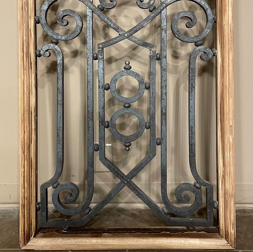 Pair Mid-19th Century French Hand-Forged Wrought Iron Framed Panels For Sale 9