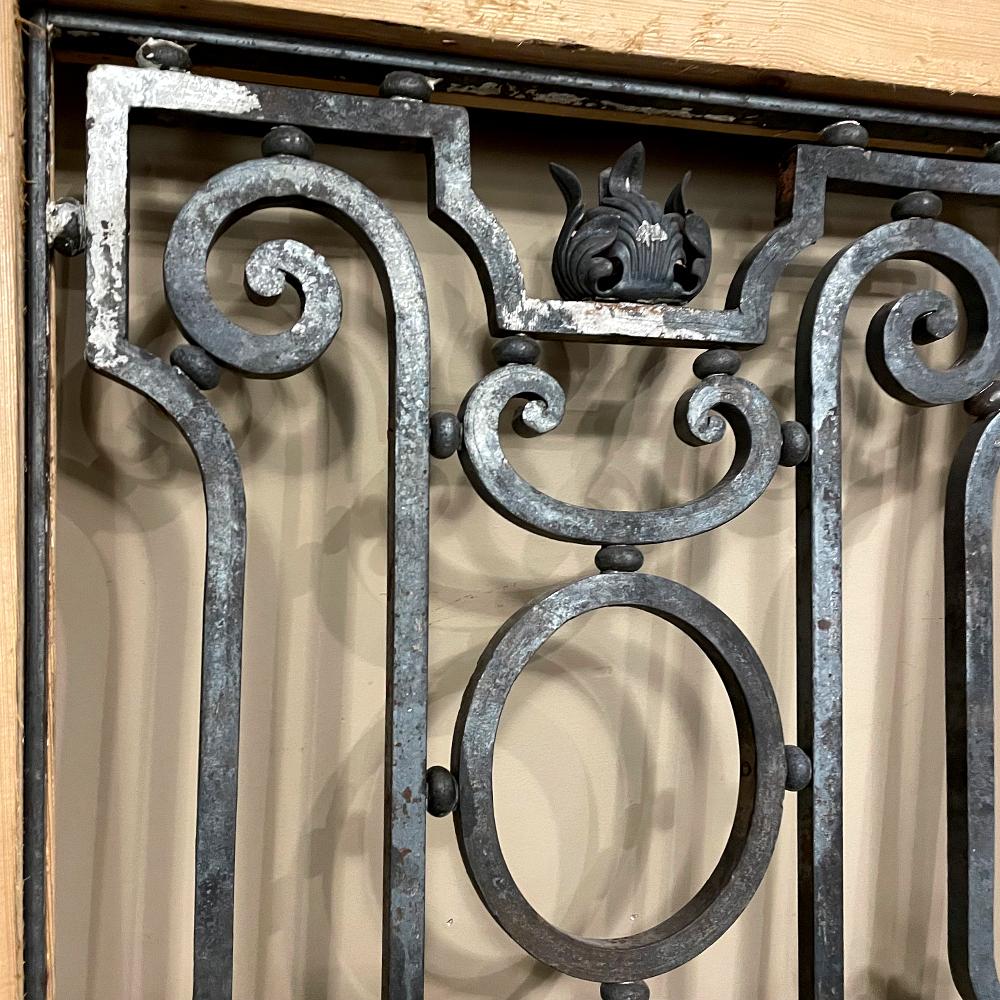 Pair Mid-19th Century French Hand-Forged Wrought Iron Framed Panels For Sale 15