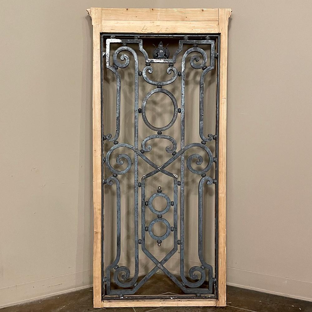 Pair Mid-19th Century French Hand-Forged Wrought Iron Framed Panels For Sale 3