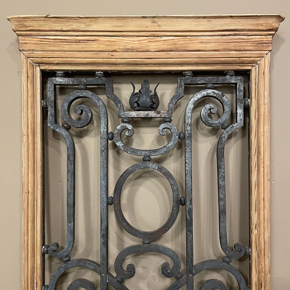 Pair Mid-19th Century French Hand-Forged Wrought Iron Framed Panels For Sale 4