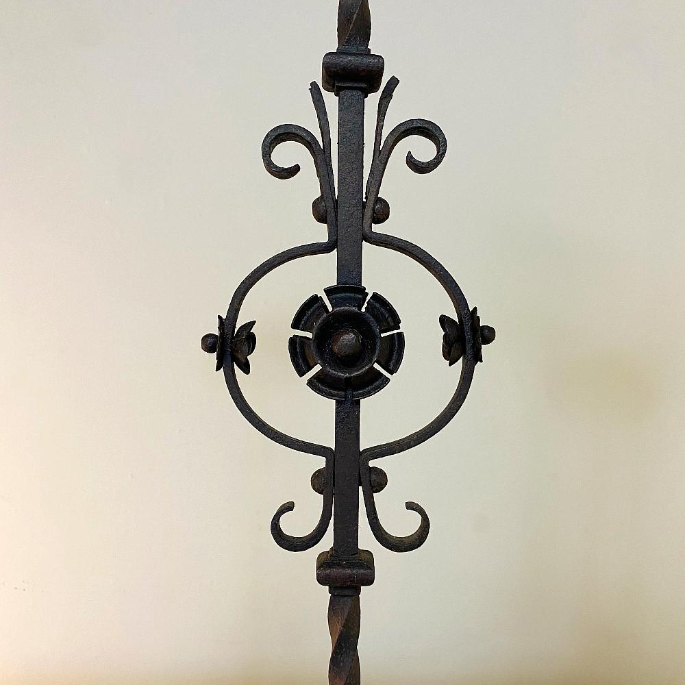 Pair of Mid-19th Century Wrought Iron Torcheres Candlesticks For Sale 3