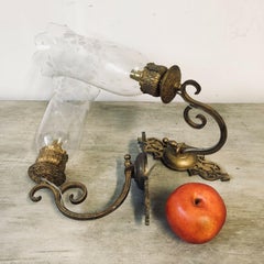 Pair Mid 19thc French Baccarat For Oriental Market Bronze/ Crystal Wall Sconces