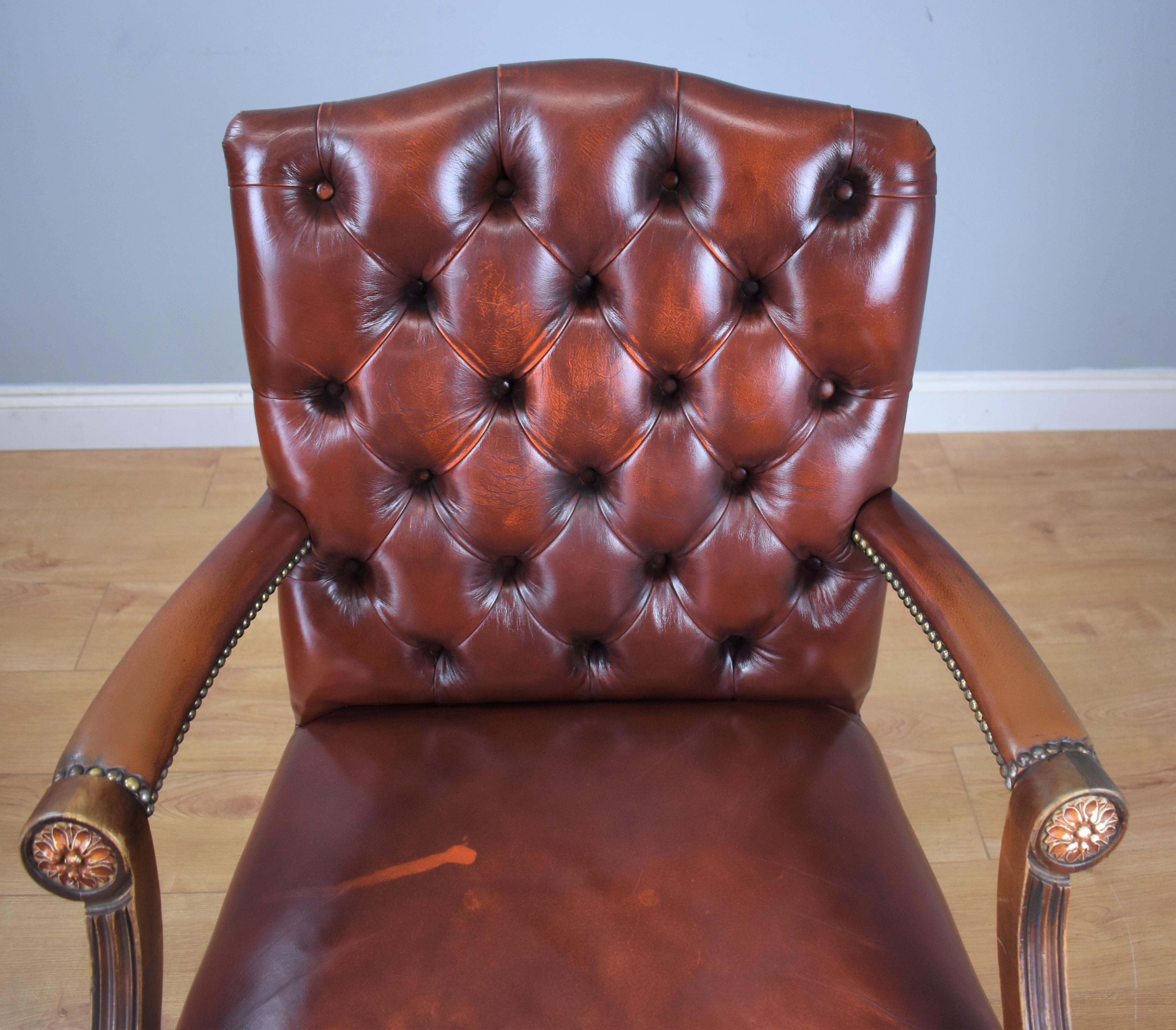 Pair of Mid-20th Century Leather Gainsborough Chairs 6