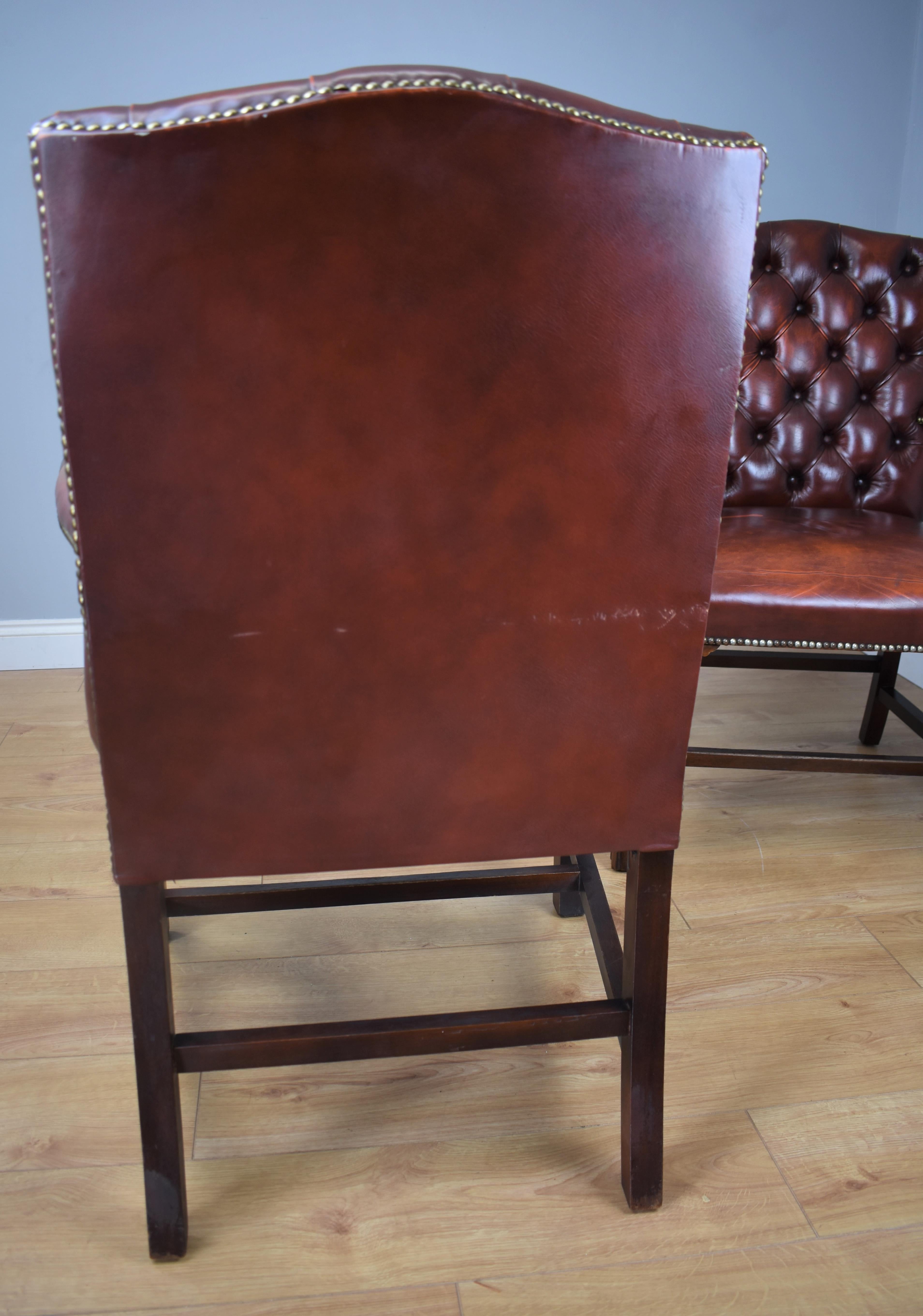 Pair of Mid-20th Century Leather Gainsborough Chairs 10