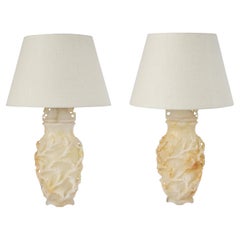 Pair MId-Century Alabaster Lamps from The Marbro Lamp Company