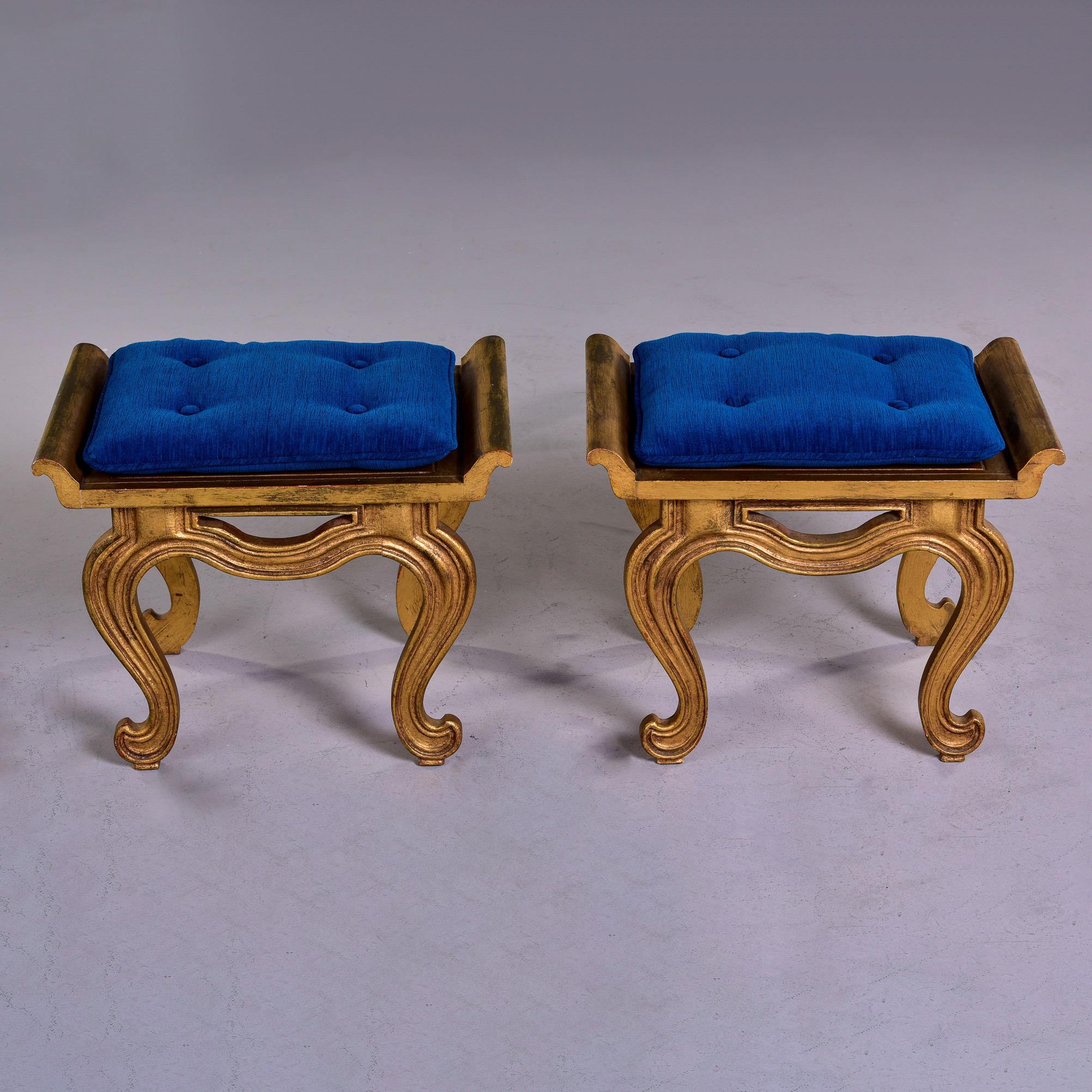 Gilt Pair Mid Century Asian Style Gilded Stools or Tables
