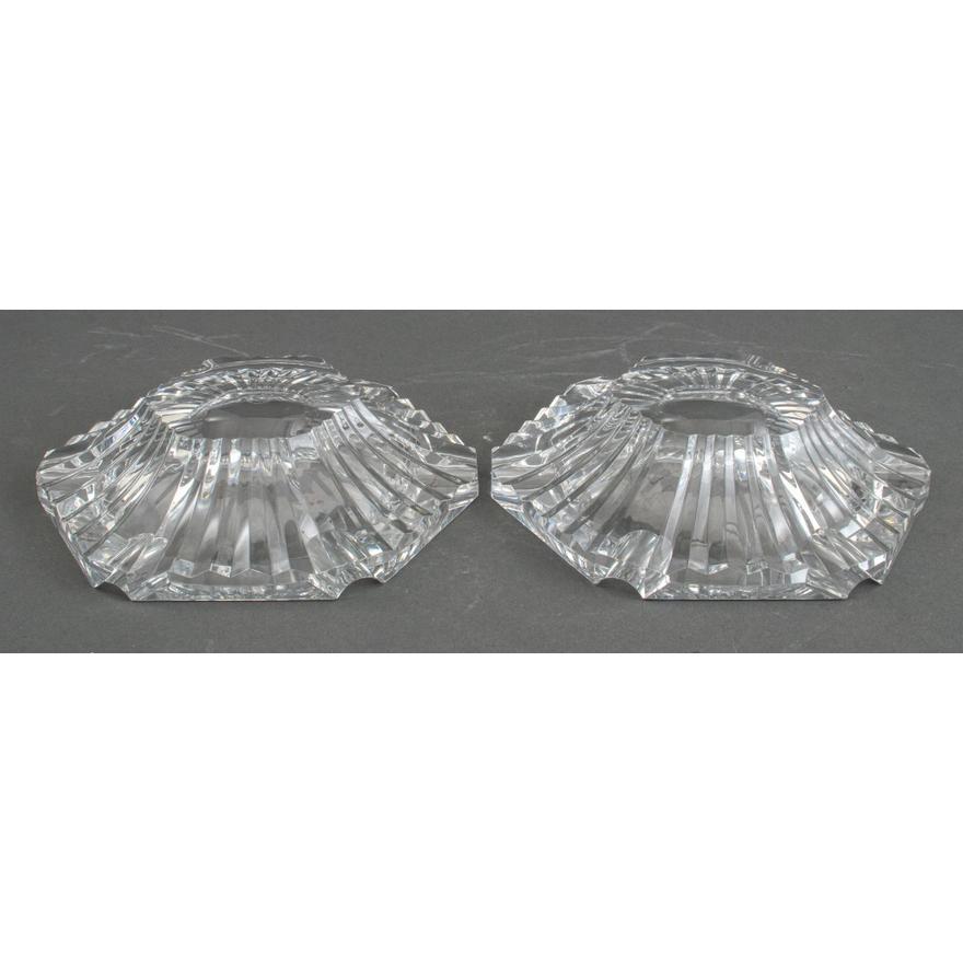 Pair Mid-Century Baccarat Hexagonal Shaped Crystal Cigar Ashtrays For Sale 5