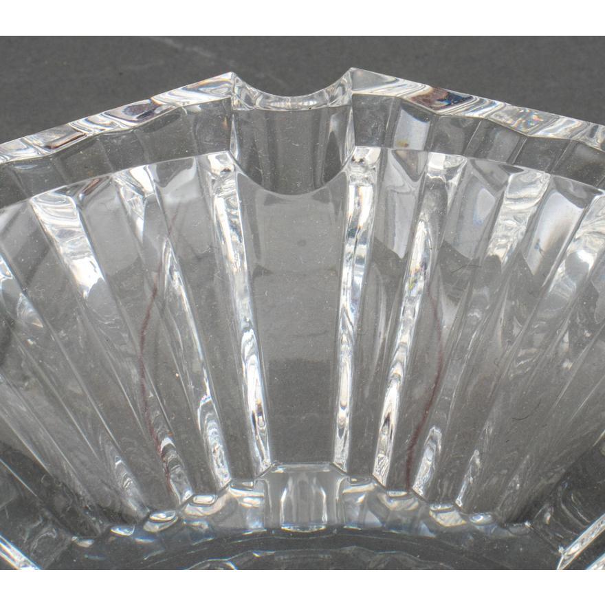 Pair Mid-Century Baccarat Hexagonal Shaped Crystal Cigar Ashtrays For Sale 2