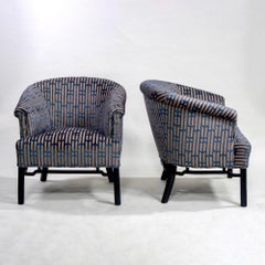 Pair of Midcentury Baker Club Chairs with New Upholstery