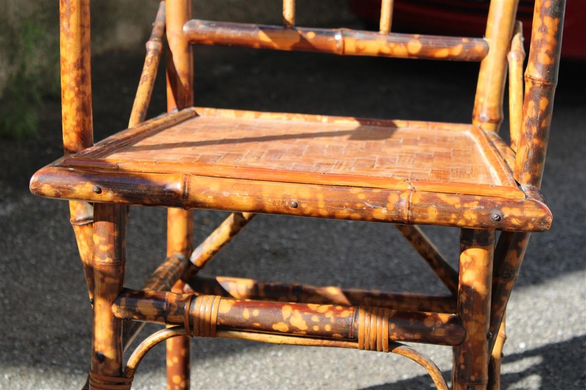 Paire de chaises en bambou mi-siècle avec parties en laiton de style Gabriella Crespi, années 1950 en vente 3