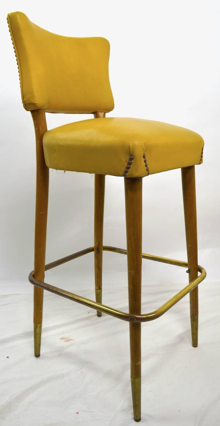 Mid Century Bar Counter Stool In Good Condition In New York, NY