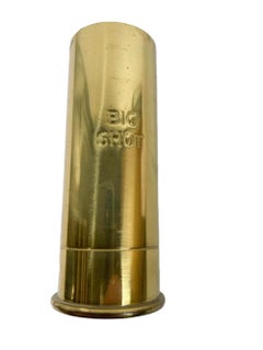 Pair Mid-Century Brass Shotgun Shell "Big Shot" 2oz, "Little Shot" 1oz, Jiggers