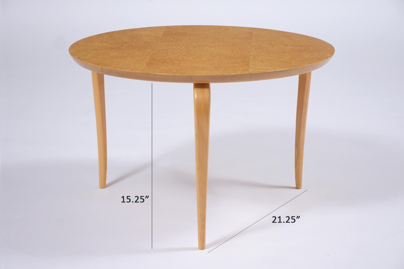 Swedish Vintage Bruno Mathsson for Dux Burled Wood Side Tables - Restored Elegance For Sale