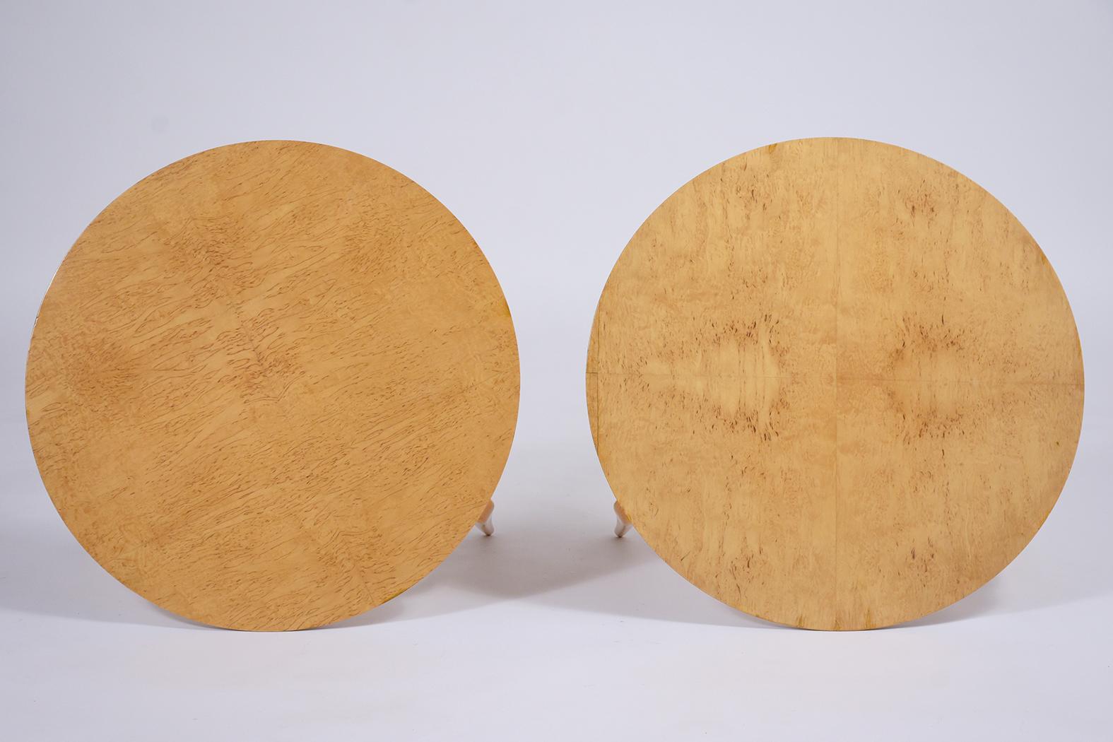 Vintage Bruno Mathsson for Dux Burled Wood Side Tables - Restored Elegance In Good Condition For Sale In Los Angeles, CA