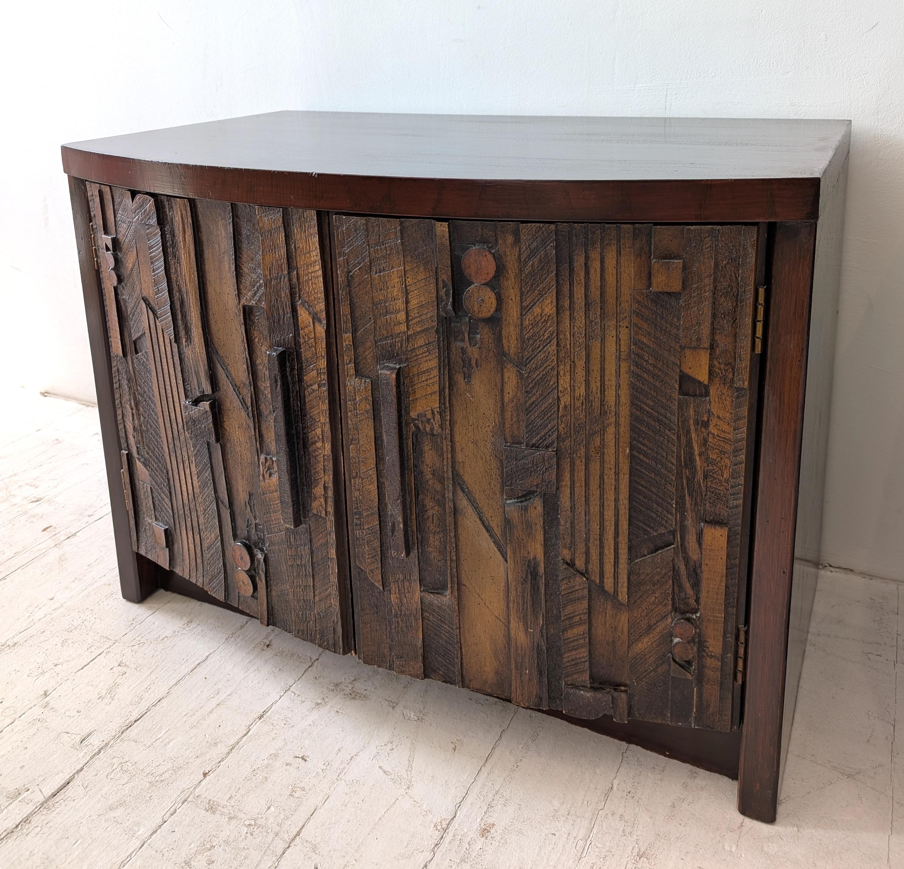 Paire de tables de nuit brutalistes Pueblo du milieu du siècle dernier Lane Furniture USA 1970 en vente 4