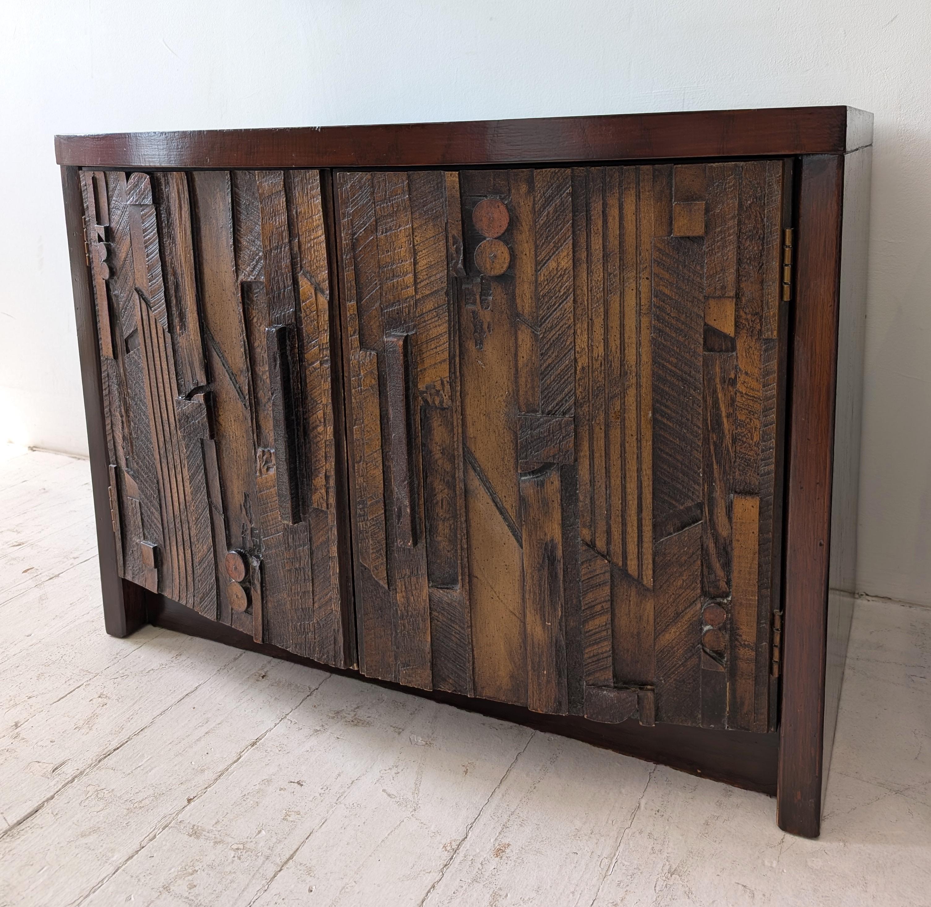 Paire de tables de nuit brutalistes Pueblo du milieu du siècle dernier Lane Furniture USA 1970 en vente 5