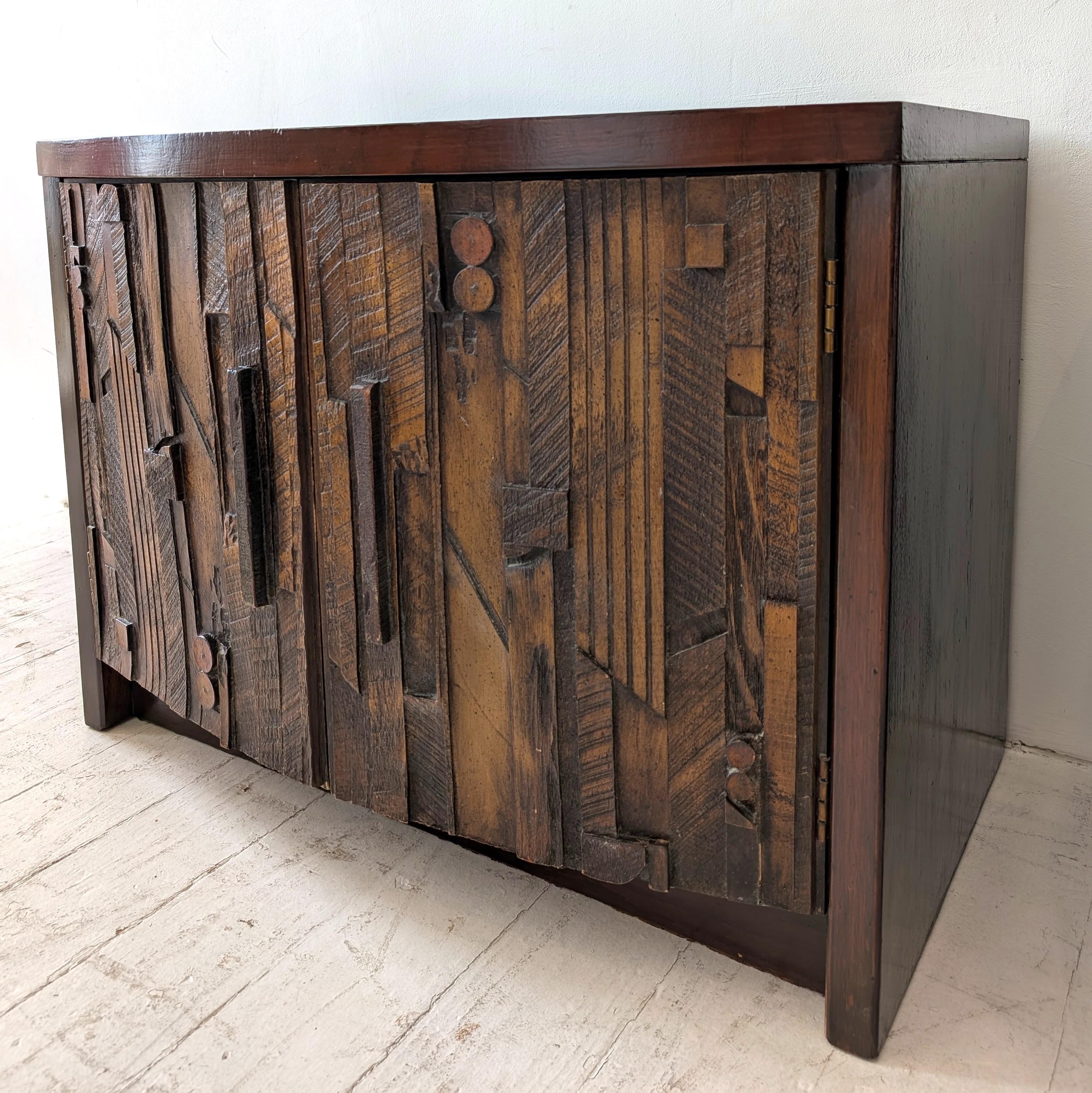 Paire de tables de nuit brutalistes Pueblo du milieu du siècle dernier Lane Furniture USA 1970 en vente 6